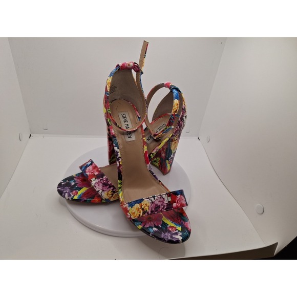 Steve Madden Shoes - Steve Madden Womens Sz 8.5 M Bright Floral Block High‎ Heels Ankle Strap